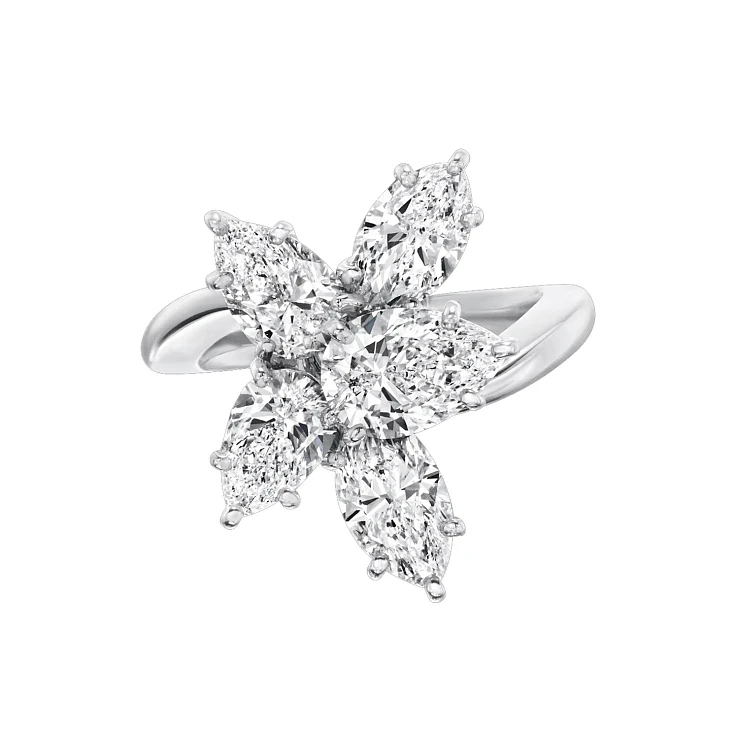 Украшение GIA  Кольцо Cluster Diamond Ring 3,75 ct. H/VS1   