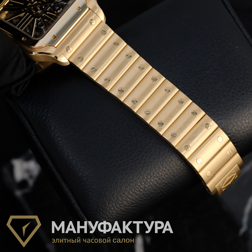 Часы Cartier  Large Rose Gold Santos De Cartier Skeleton  WHSA0016