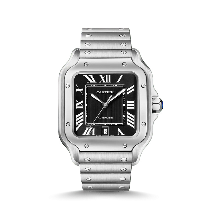 Часы Cartier  Santos De Cartier Large Model Black Dial  WSSA0096