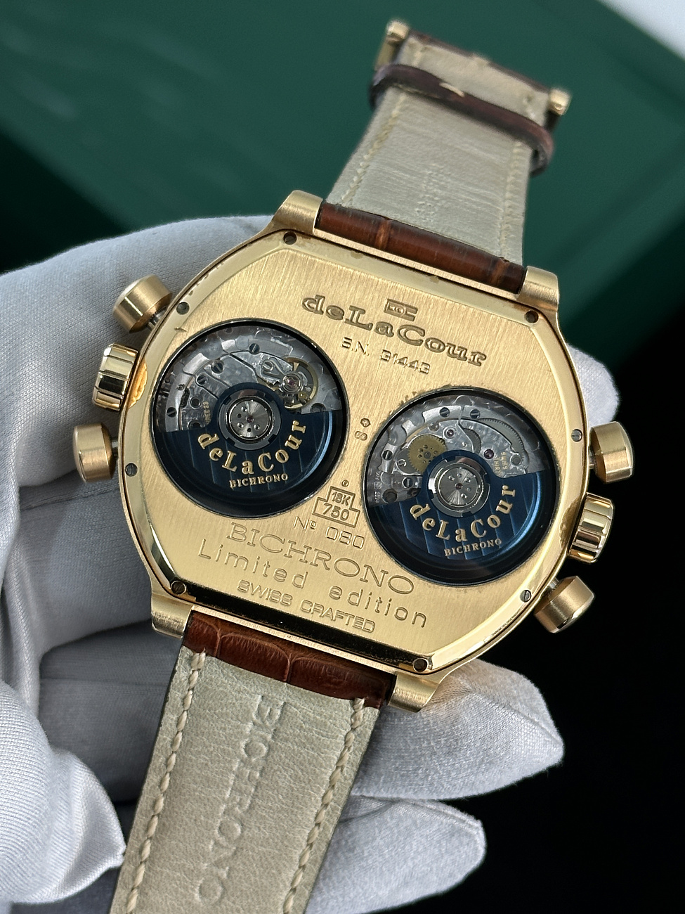 Часы De La Cour  Bi-Chrono Fidelidad Rose Gold Tobacco  