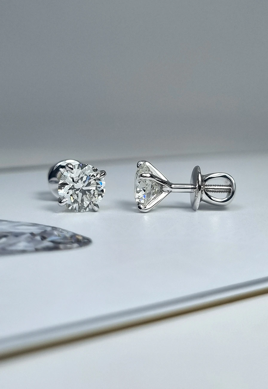 Украшение GIA  Серьги 1,10/1,11 ct. I/VVS2 (3 Excellent)   