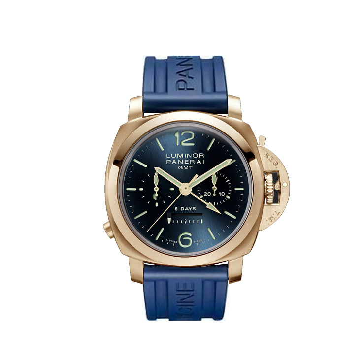 Часы Panerai  Luminor 1950 8 Days Chrono Monopulsante Gmt Pink Gold - 44 Мм Limited Edition  PAM00277