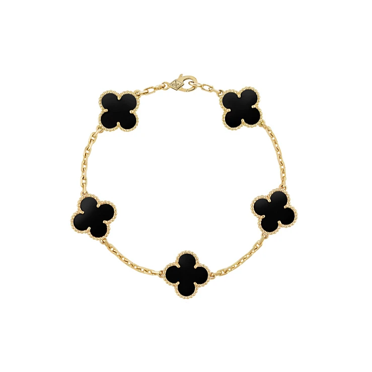 Украшение Van Cleef &amp; Arpels  Vintage Alhambra Bracelet, 5 Motifs Onyx  VCARA41300 