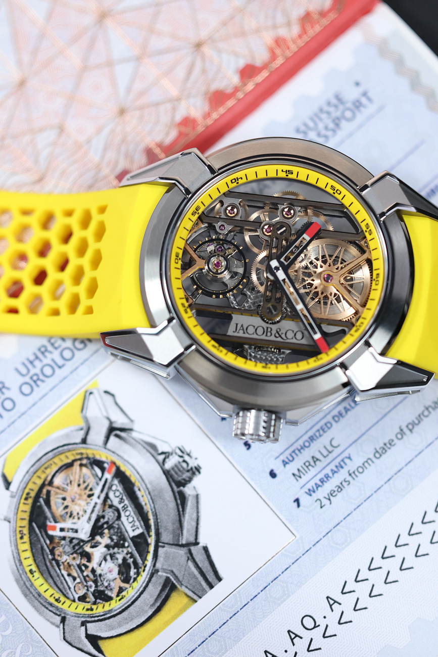 Часы Jacob & Co  Epic X Skeleton Titanium Yellow  EX110.20.AA.AQ.A