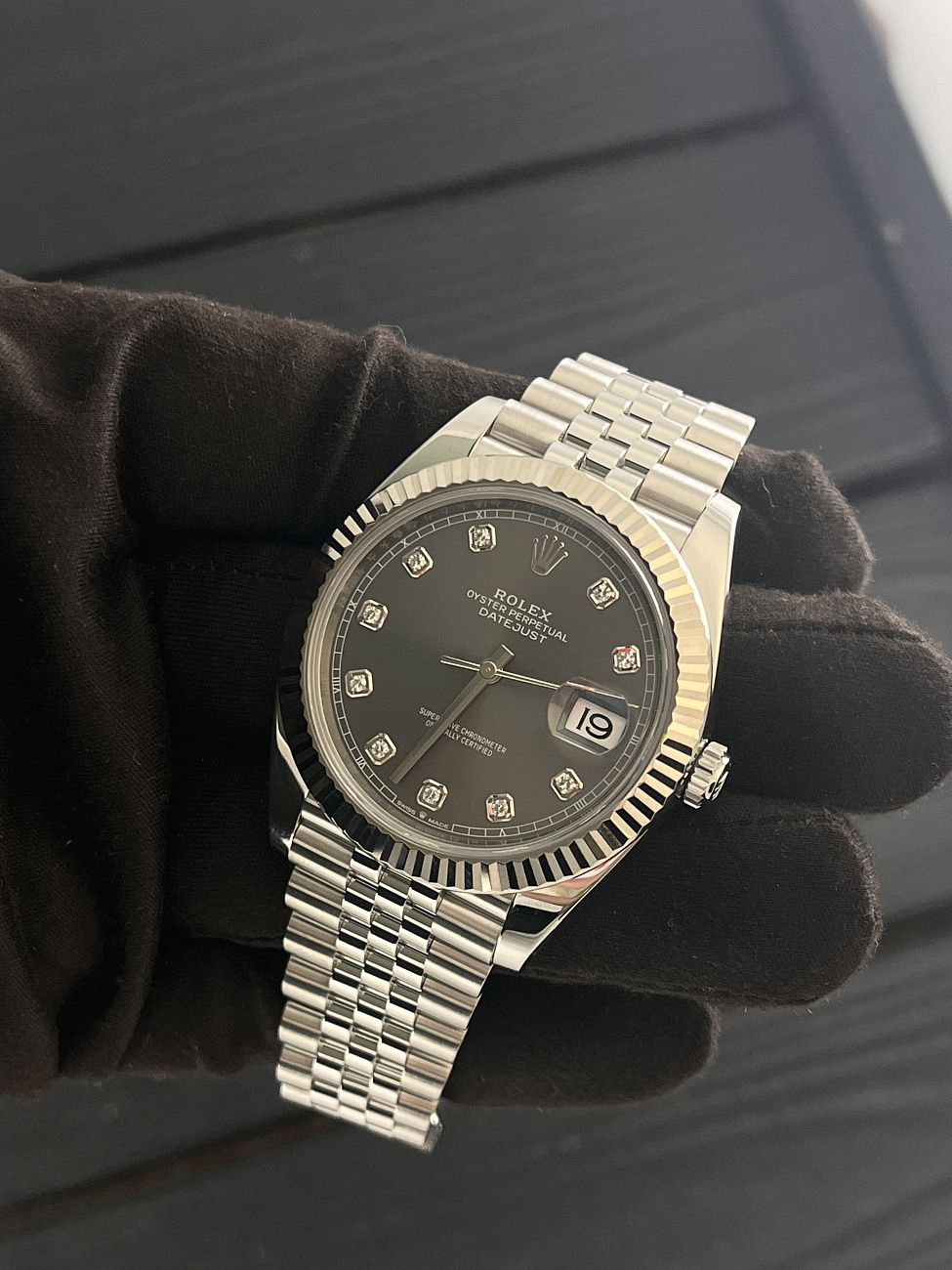 Часы Rolex  Datejust 41Mm Grey Dial Diamonds Jubilee  126334-0006