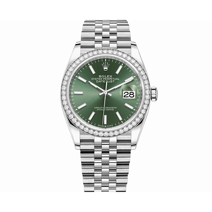 Часы Rolex  Datejust 126284Rbr Mint Green Jubilee 36Mm Stainless Steel  126284rbr