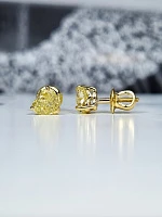Украшение GIA  Серьги 1,01/1,02 ct. Fancy Intense Yellow/VVS2-VS1 Heart Diamonds   