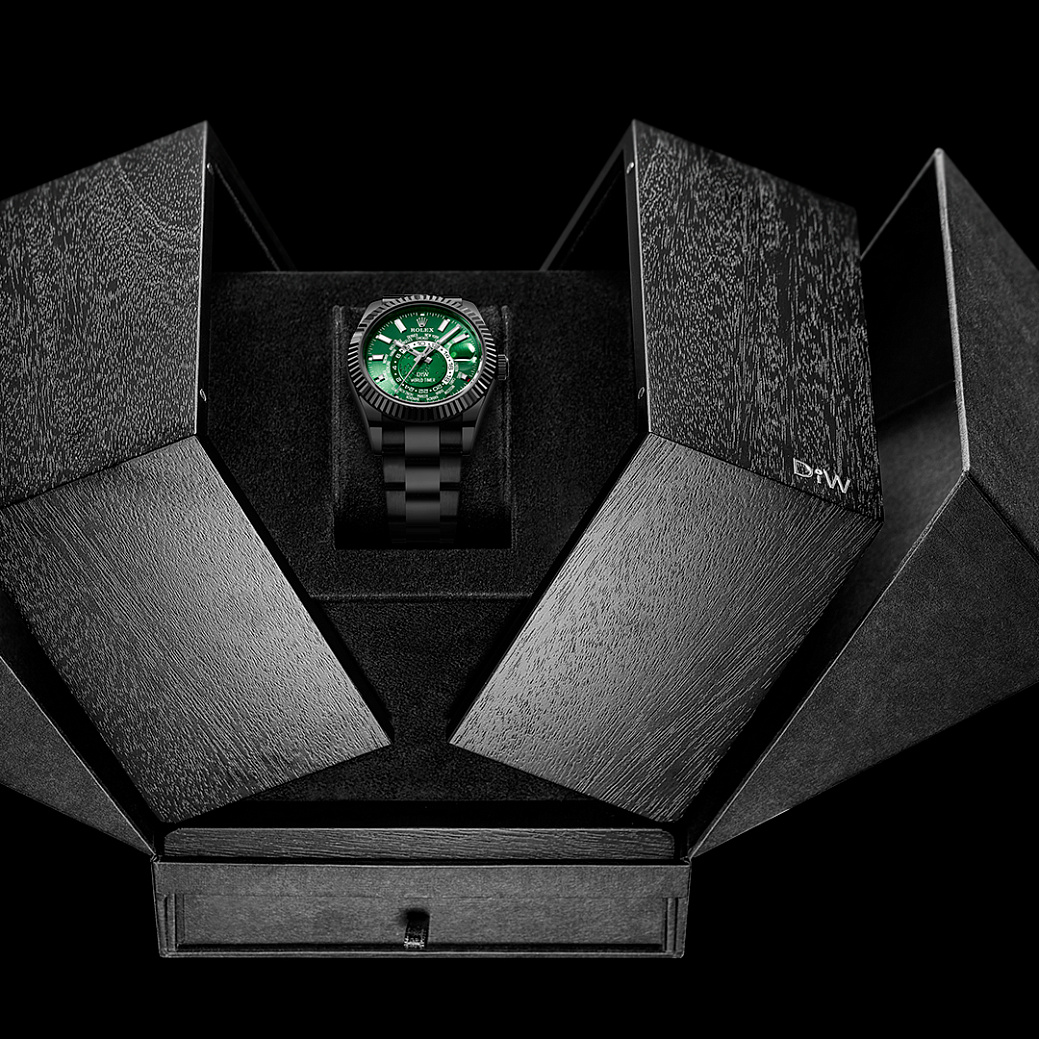 Rolex World Timer Black Dlc Green