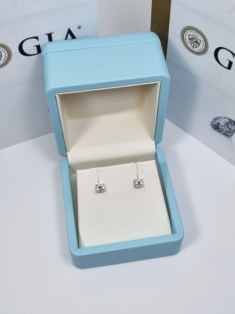 Украшение NO NAME  Серьги 0,50/0,50 Ct. H/Vvs2 (3 Excellent)   