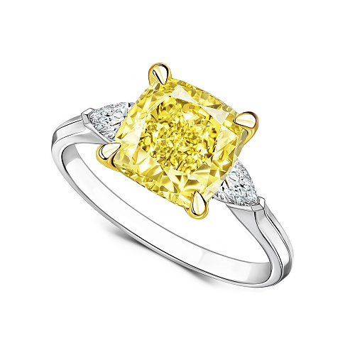 Украшение GIA  Кольцо с бриллиантом 10,03 ct. Fancy Light Yellow/VS2   