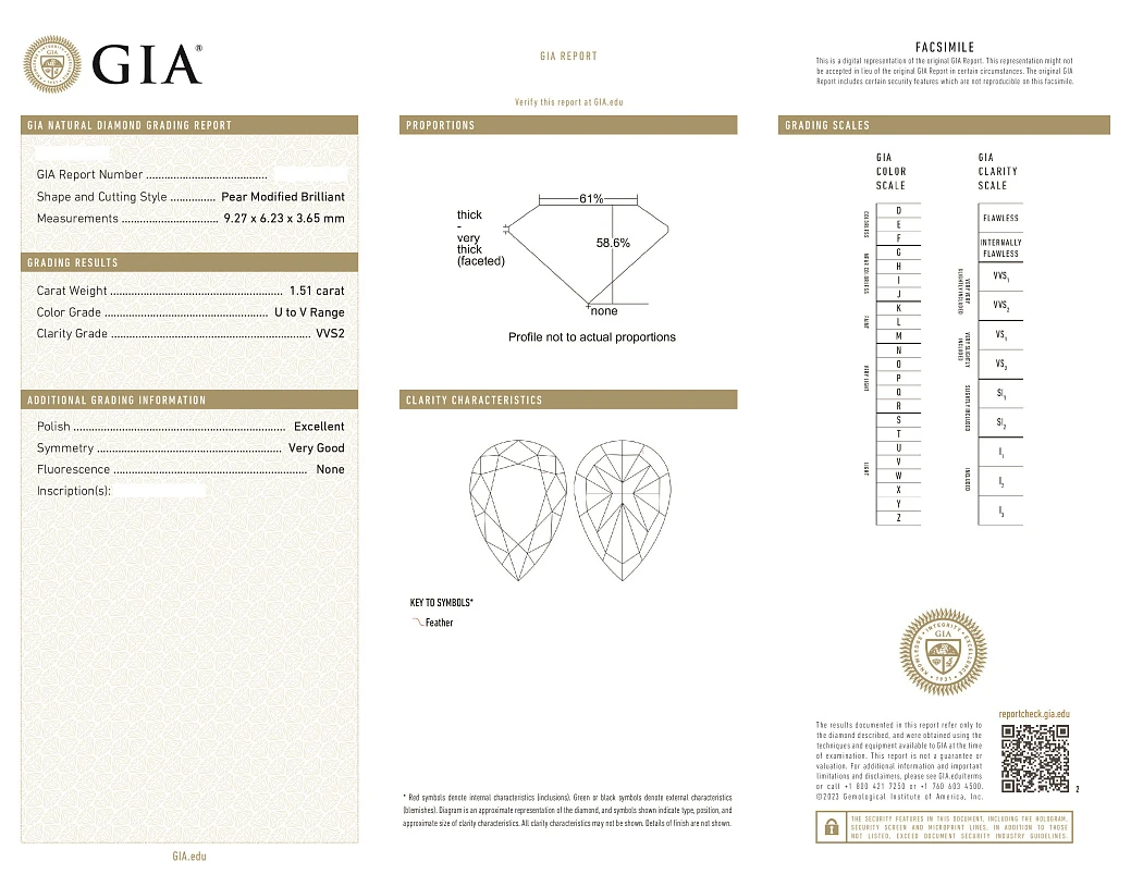 Украшение GIA  Серьги 1,51/1,51 Ct. U To V Range/Vvs2   
