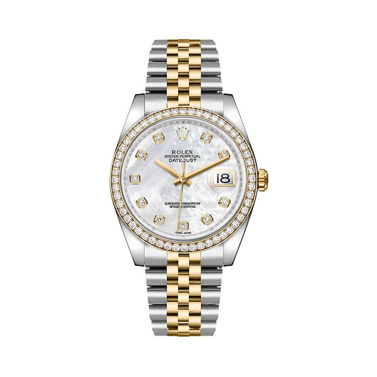 Часы Rolex  Datejust 36Mm Steel And Yellow Gold Custom Diamonds  16233FIX