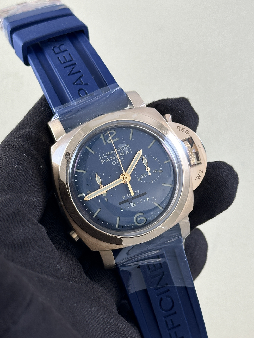 Часы Panerai  Luminor 1950 8 Days Chrono Monopulsante Gmt Pink Gold - 44 Мм Limited Edition  PAM00277