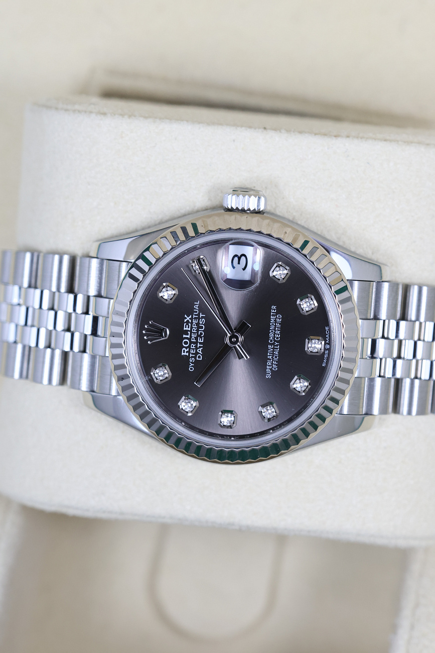 Часы Rolex  Datejust 31mm Grey Dial Diamond Index  278274-0028