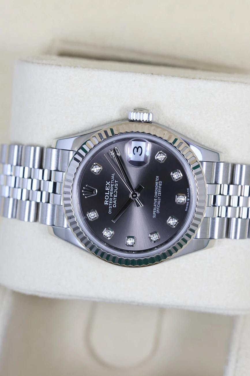 Часы Rolex  Datejust 31mm Grey Dial Diamond Index  278274-0028