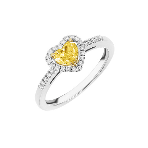 Украшение GIA  Кольцо 1,01 ct. Fancy Light Yellow/VS1 (Heart Diamond)   
