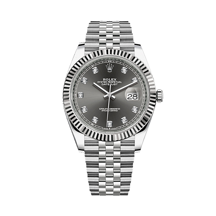 Часы Rolex  Oyster Perpetual Datejust 41Mm Grey Dial Diamonds 2022  126334