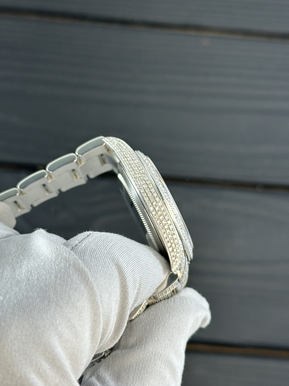 Часы Rolex  Datejust 41Mm Full Diamonds Custom  126300 FIX