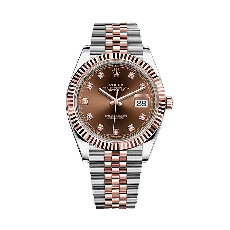 Часы Rolex  Datejust Rolesor Everose Gold Chocolate Dial With Diamonds 41 Mm 2022  126331