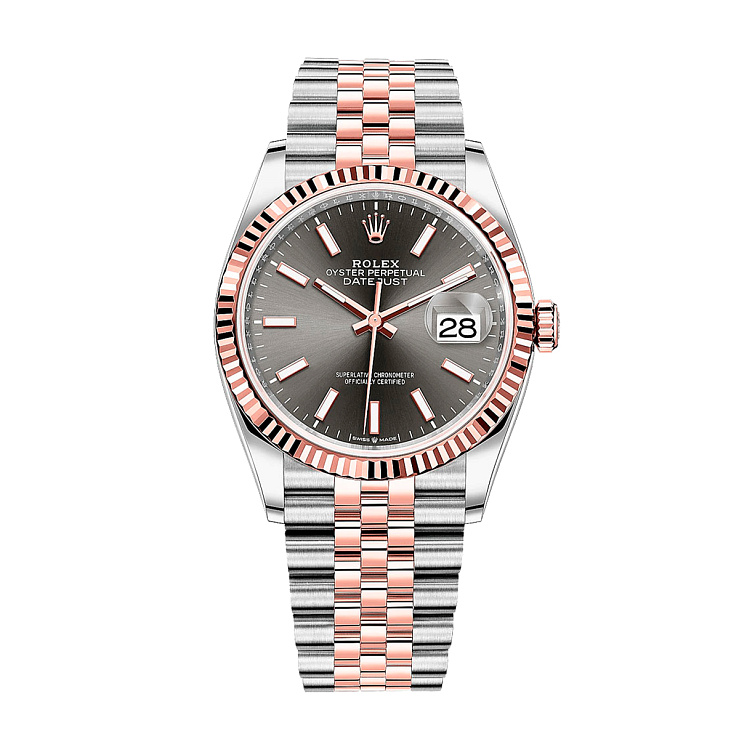 Часы Rolex  Datejust 36 Mm Steel And Everose Gold Slate Dial  126231