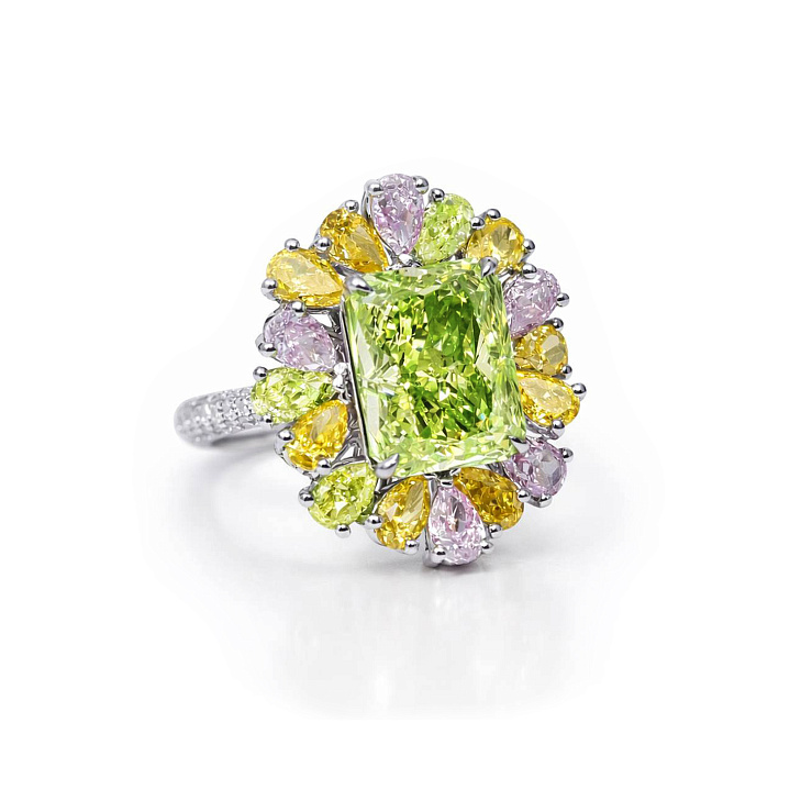 Украшение GIA  Кольцо с бриллиантом 3,30 ct. Fancy Brownish Greenish Yellow/VS2   