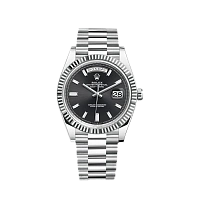 Часы Rolex  Day-Date 40 Oyster Perpetual Platinum Black Dial with Diamonds  228236