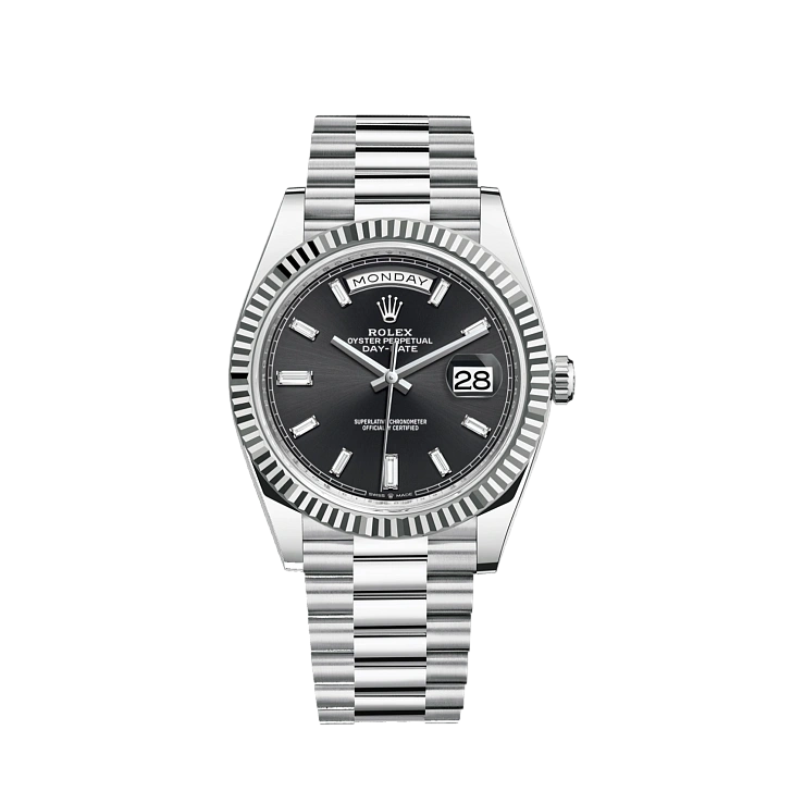 Часы Rolex  Day-Date 40 Oyster Perpetual Platinum Black Dial with Diamonds  228236