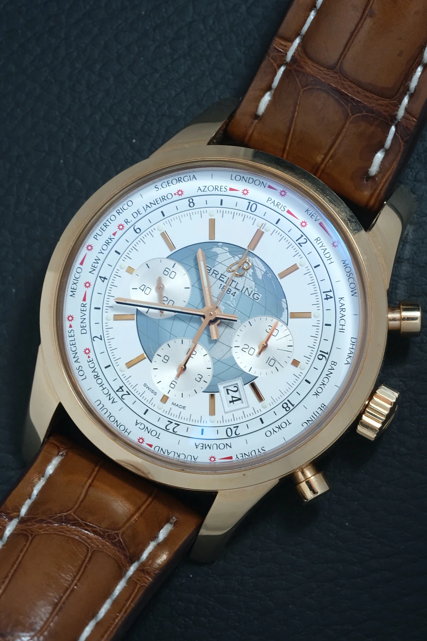 Часы Breitling  Transocean Chronograph Unitime 46 Mm Rose Gold  RB0510U0/A733