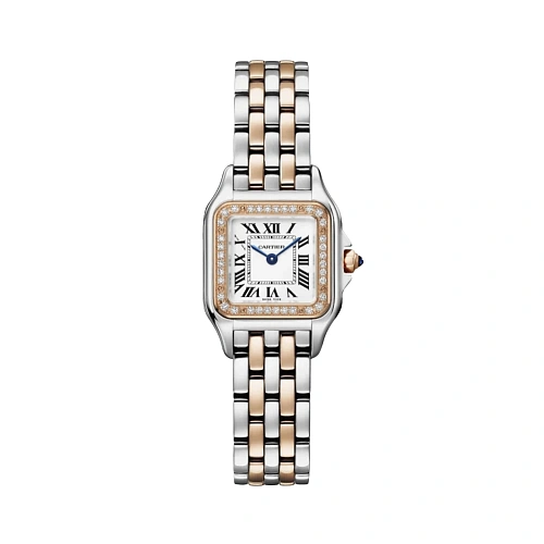 Часы Cartier  Panthere Small Steel/Rose Gold Diamonds  w3pn0014