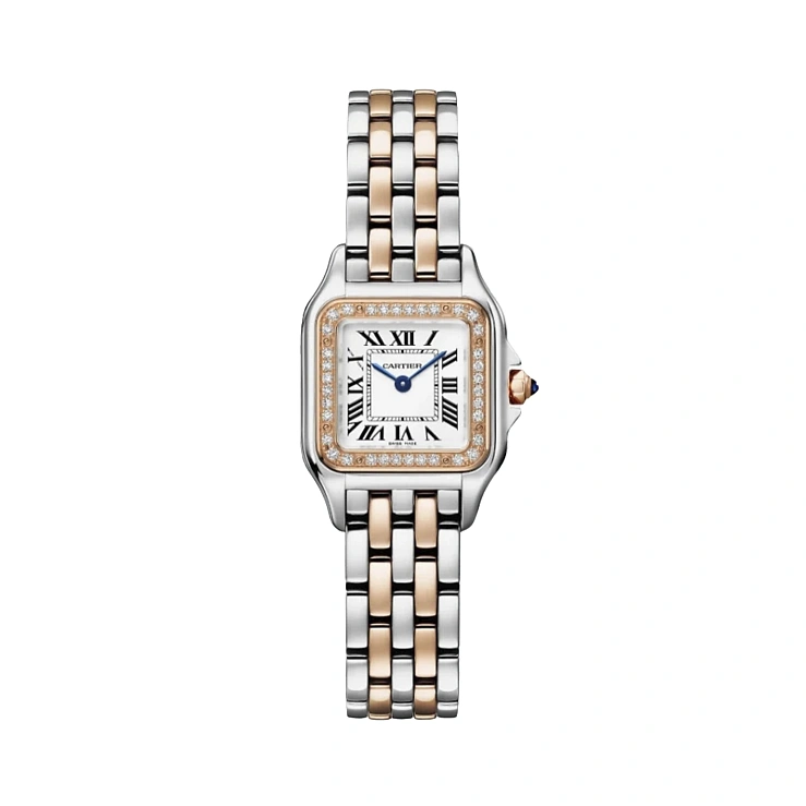 Часы Cartier  Panthere Small Steel/Rose Gold Diamonds  w3pn0014