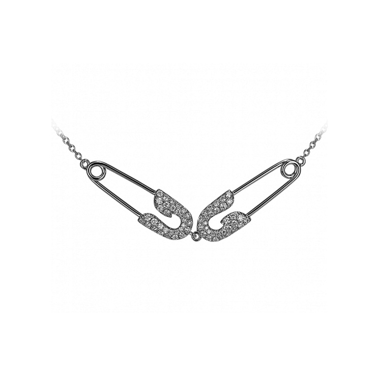 Украшение Jacob & Co  Колье White Gold Double Safety Pin  91637401 