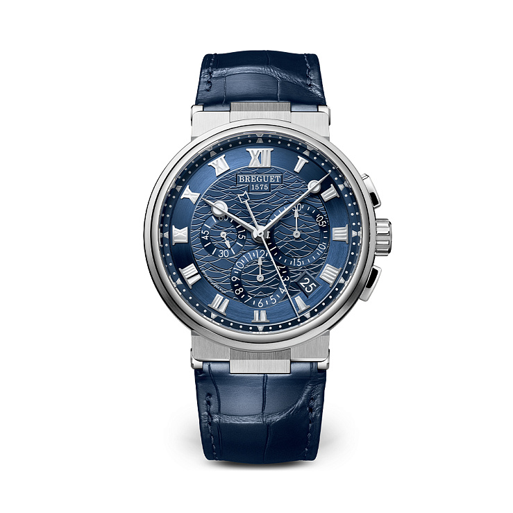 Часы Breguet  Marine Chronograph White Gold Blue Dial  5527BB/Y2/9WV