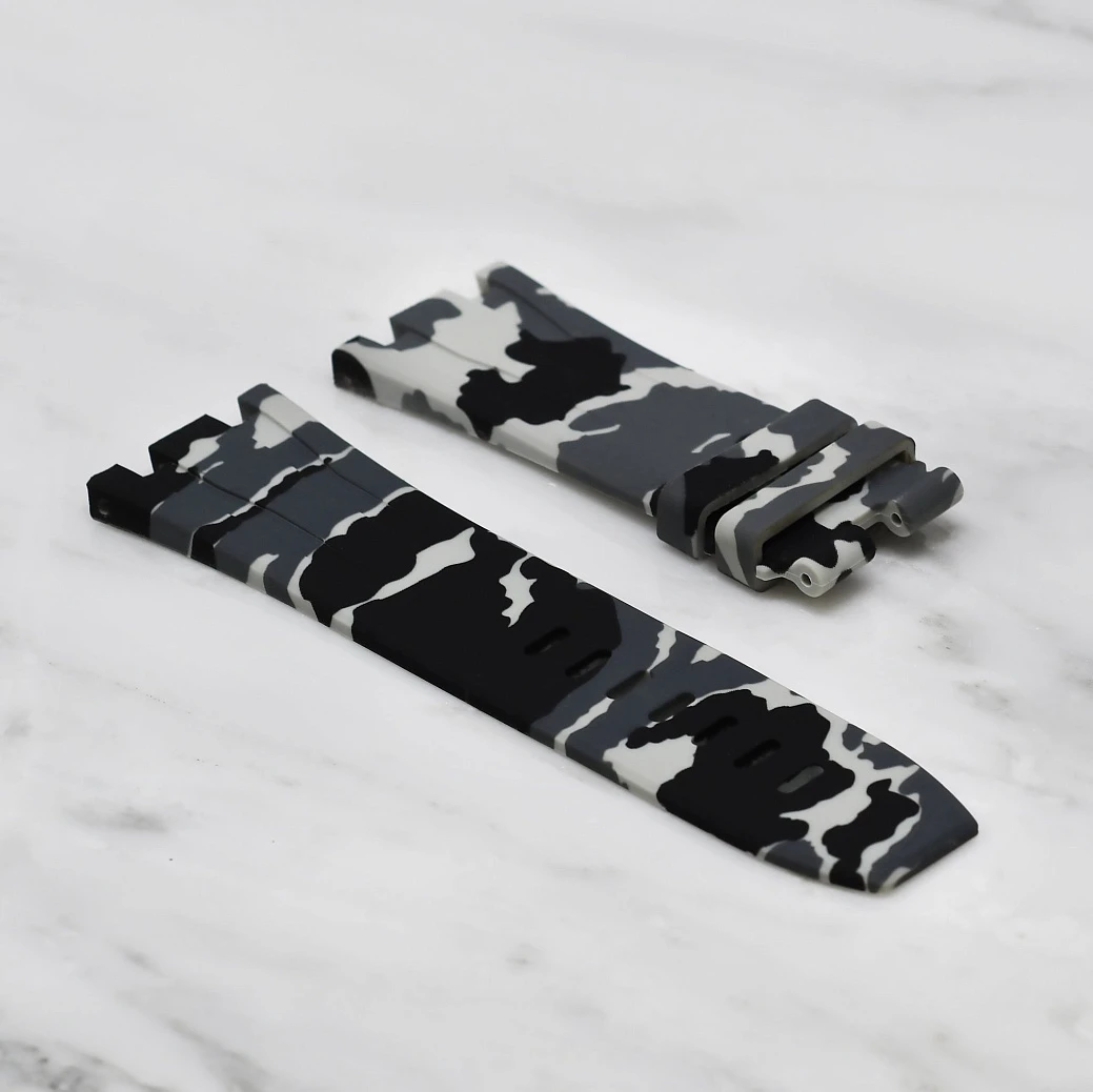 Часовой ремешок Audemars Piguet  Ремешок Для Часов Snow Camo Ap Royal Oak Offshore 44Mm Strap  