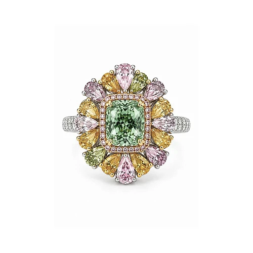 Украшение GIA  Кольцо с бриллиантом 1,71 ct. Light Green-Yellow/VS1   