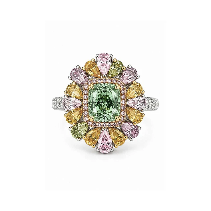 Украшение GIA  Кольцо с бриллиантом 1,71 ct. Light Green-Yellow/VS1   