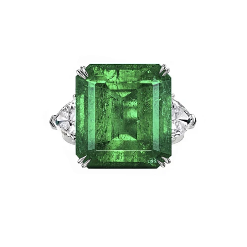 Украшение GRS GemResearch Swisslab  Кольцо с изумрудом 13,82 ct. Vivid Green   