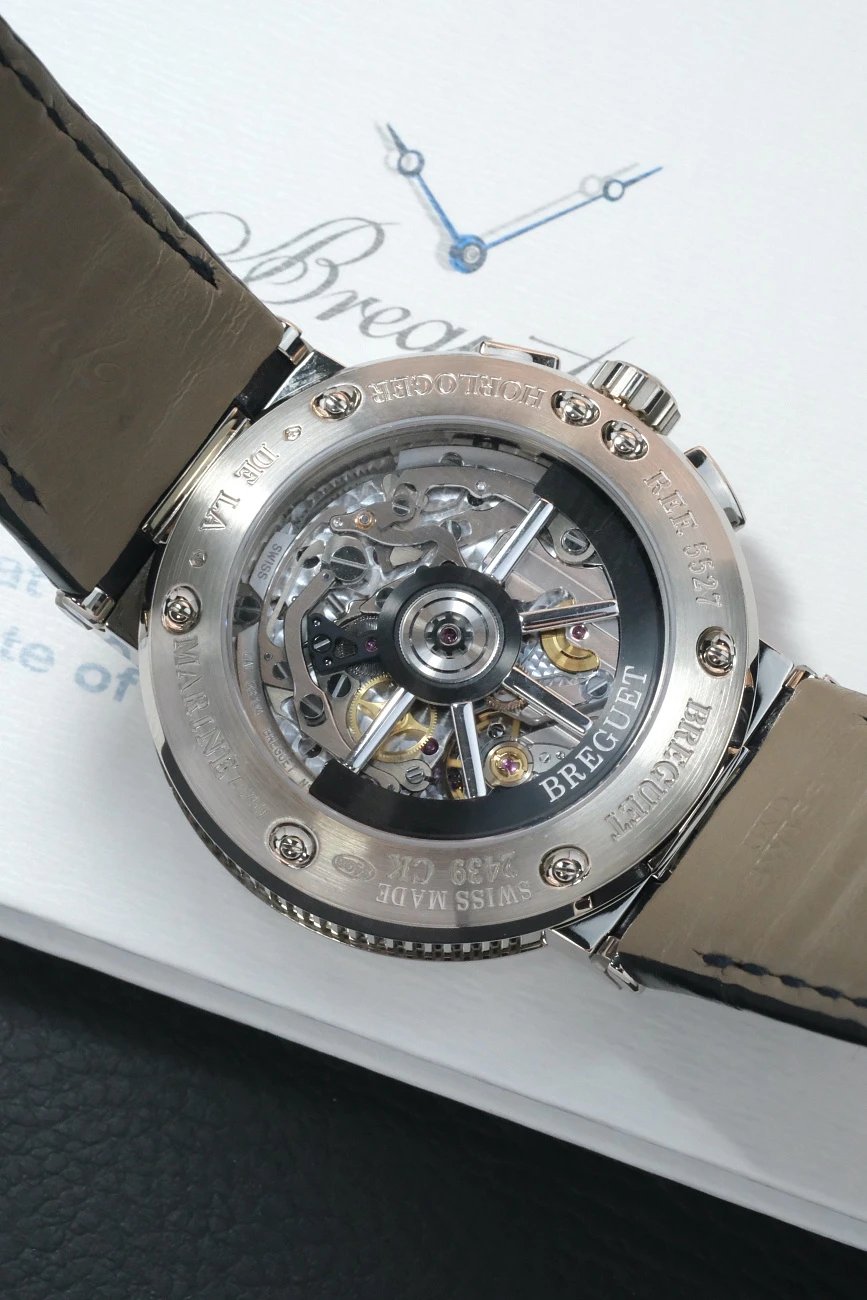 Часы Breguet  Marine Chronograph White Gold Blue Dial  5527BB/Y2/9WV