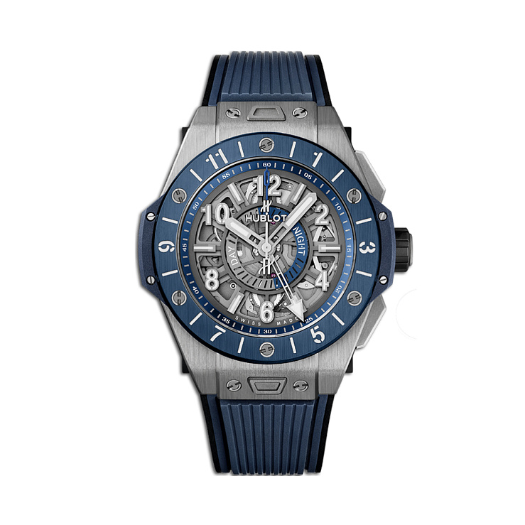 Часы Hublot  Big Bang Unico Gmt Titanium Blue Ceramic  471.NX.7112.RX