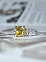 Украшение GIA  Кольцо с бриллиантом 3,02 ct. Fancy Deep Yellow/VS2   