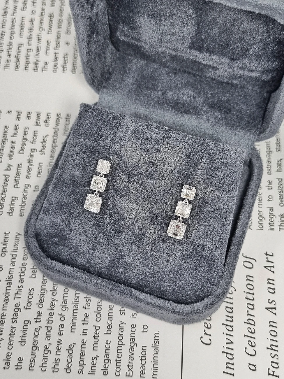 Украшение GIA  Серьги с бриллиантами 4,43 ct. H/VVS2-VS1 (Asscher cut)   
