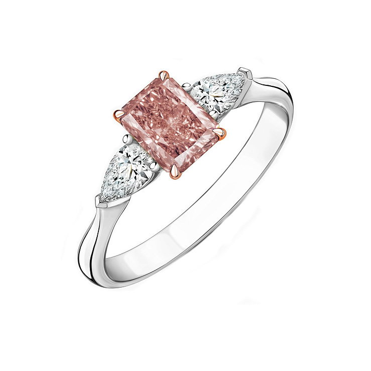 Украшение GIA  Кольцо с бриллиантом 1,61 ct. Fancy Pink-Brown/VS2   