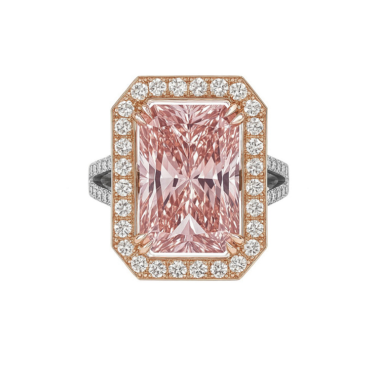 Украшение No Name  Кольцо 7,54 ct. Fancy Intense Pink/VS1 Laboratory Grown Diamond   