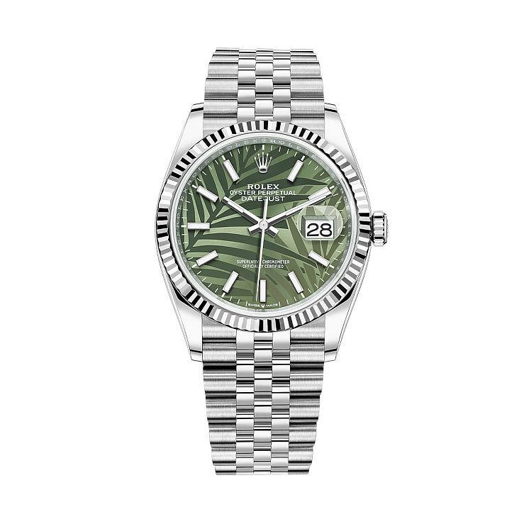 Часы Rolex  Datejust 36 Mm Green Palm Motif Dial 2022  126234