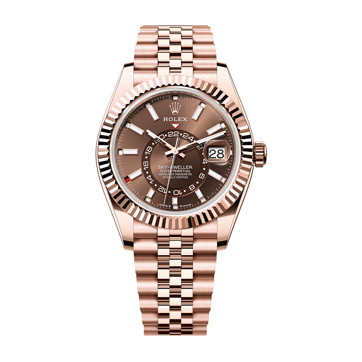 Часы Rolex  Sky-Dweller Everose Gold Chocolate Brown Dial Jubilee Bracelet  336935