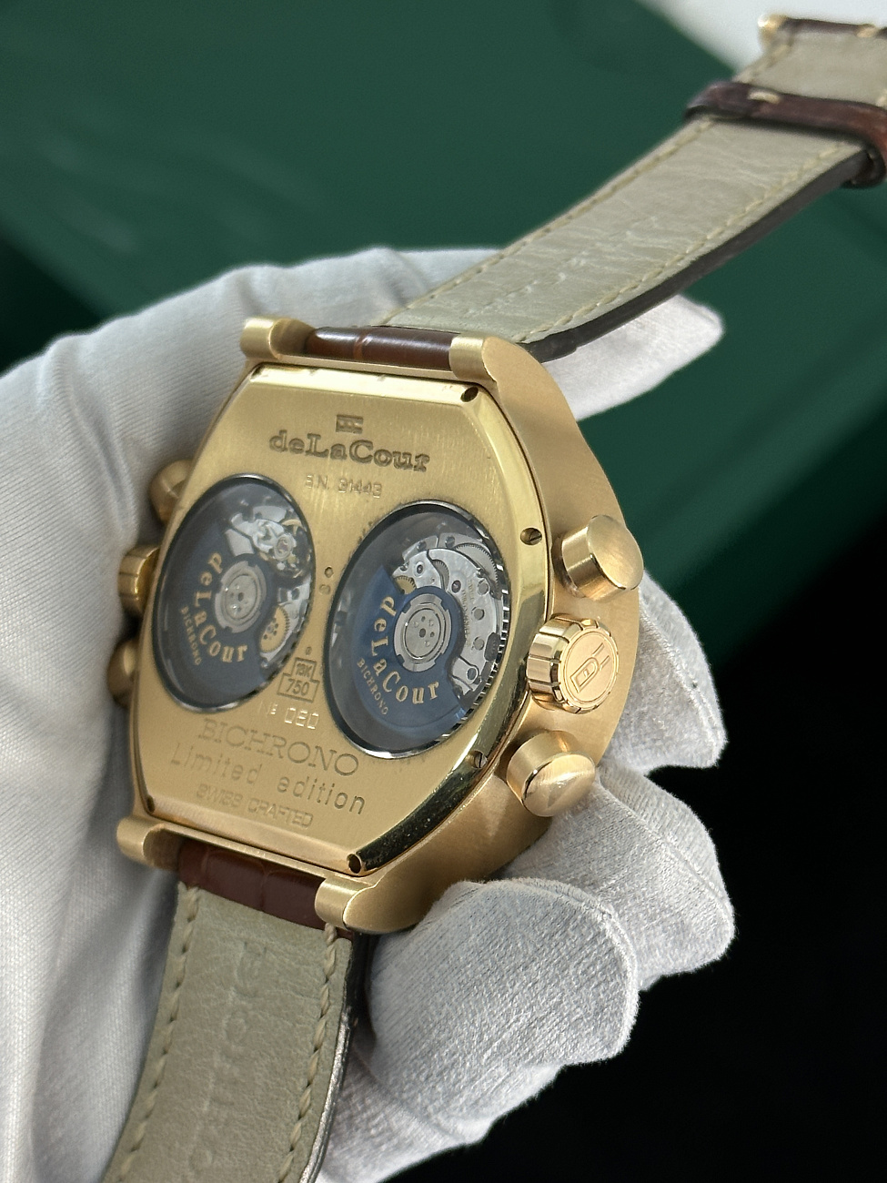 Часы De La Cour  Bi-Chrono Fidelidad Rose Gold Tobacco  