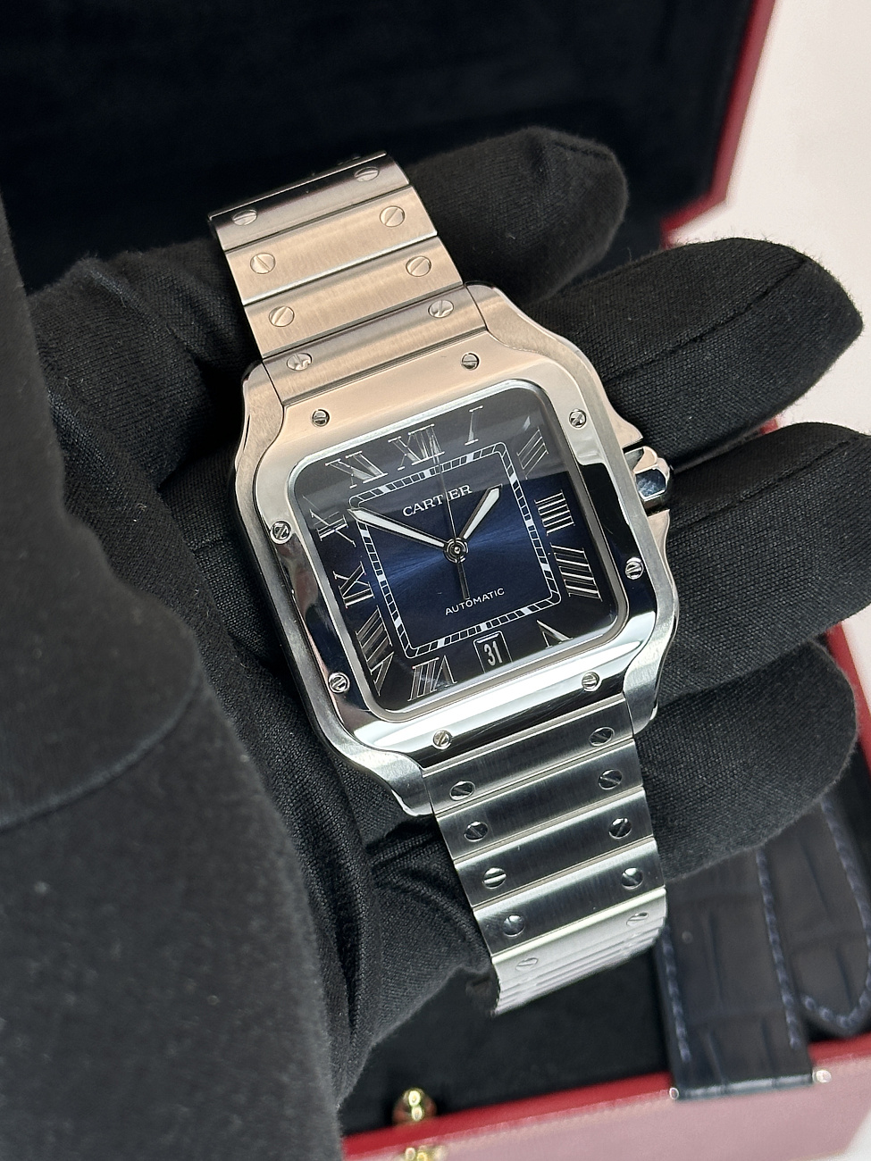 Часы Cartier  Santos De Cartier Large Blue Dial  WSSA0071