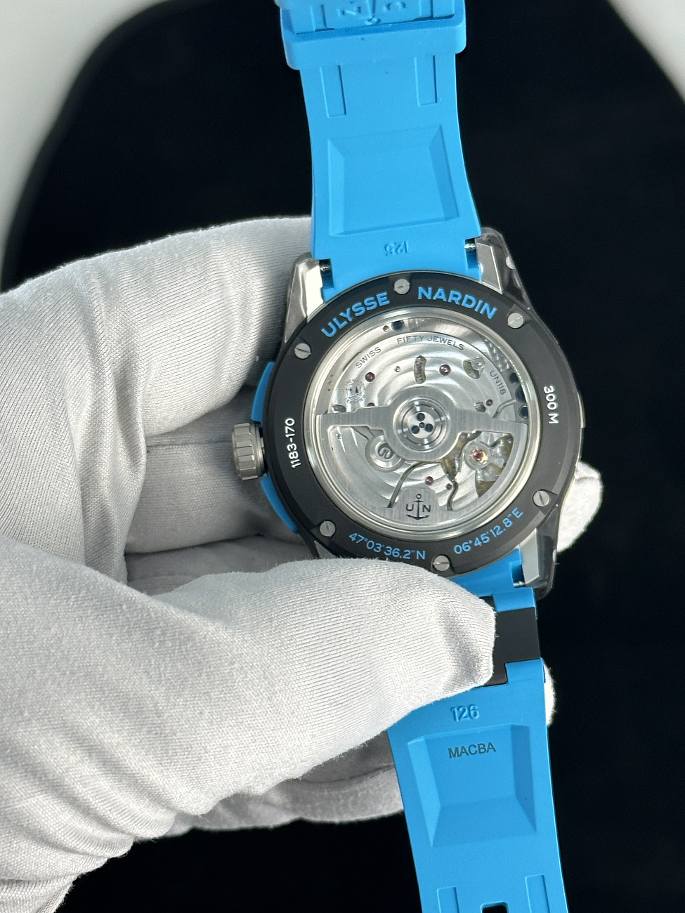 Часы Ulysse N  Diver Net Azure 44Mm  1183-170-2B/3A