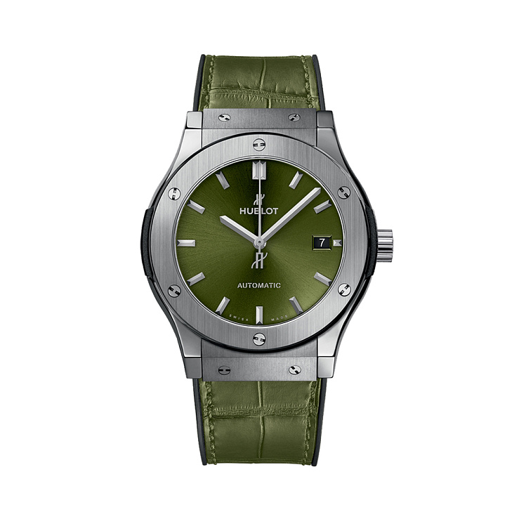 Часы Hublot  Fusion 45Mm Green Titanium Leather  511.NX.8970.RX