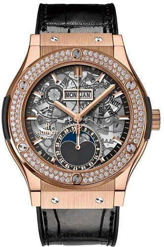 Заказать Hublot  Classic Fusion King Gold Diamonds Moon Phase  547.OX.0180.LR.1104
