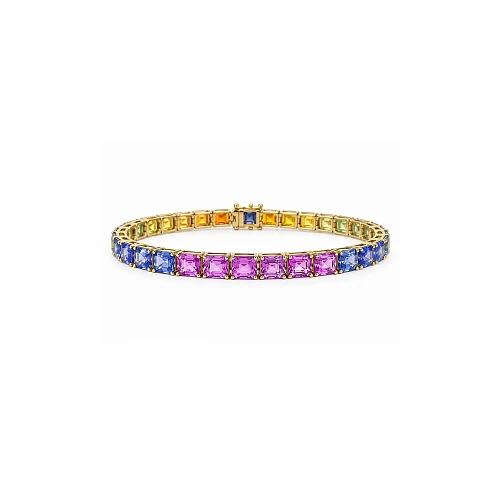 Украшение No Name  Браслет с сапфирами "Rainbow" 10,58 ct.   